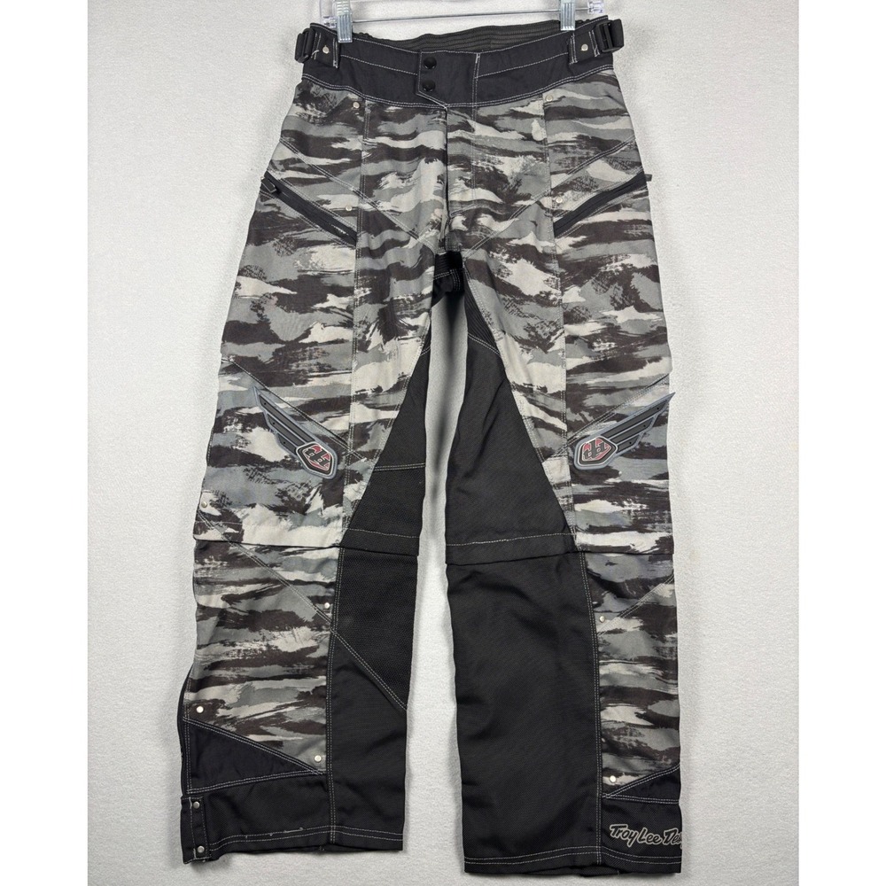 Troy Lee Designs REV Pilot Motocross Pants Camo Racing Gear Size 30 Gray Black